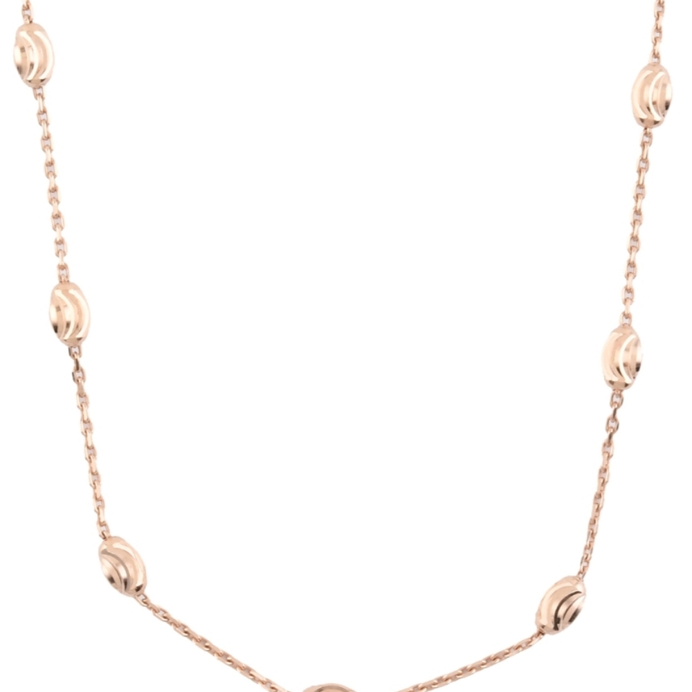 14k Rose Gold Over .925 station necklace